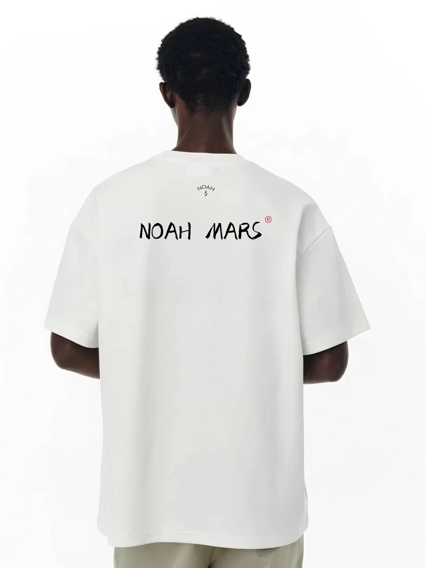 NOAH MARS niche fashion brand behind the lightning small logo American casual simple and versatile antibacterial cotton short sleeved T-shirt