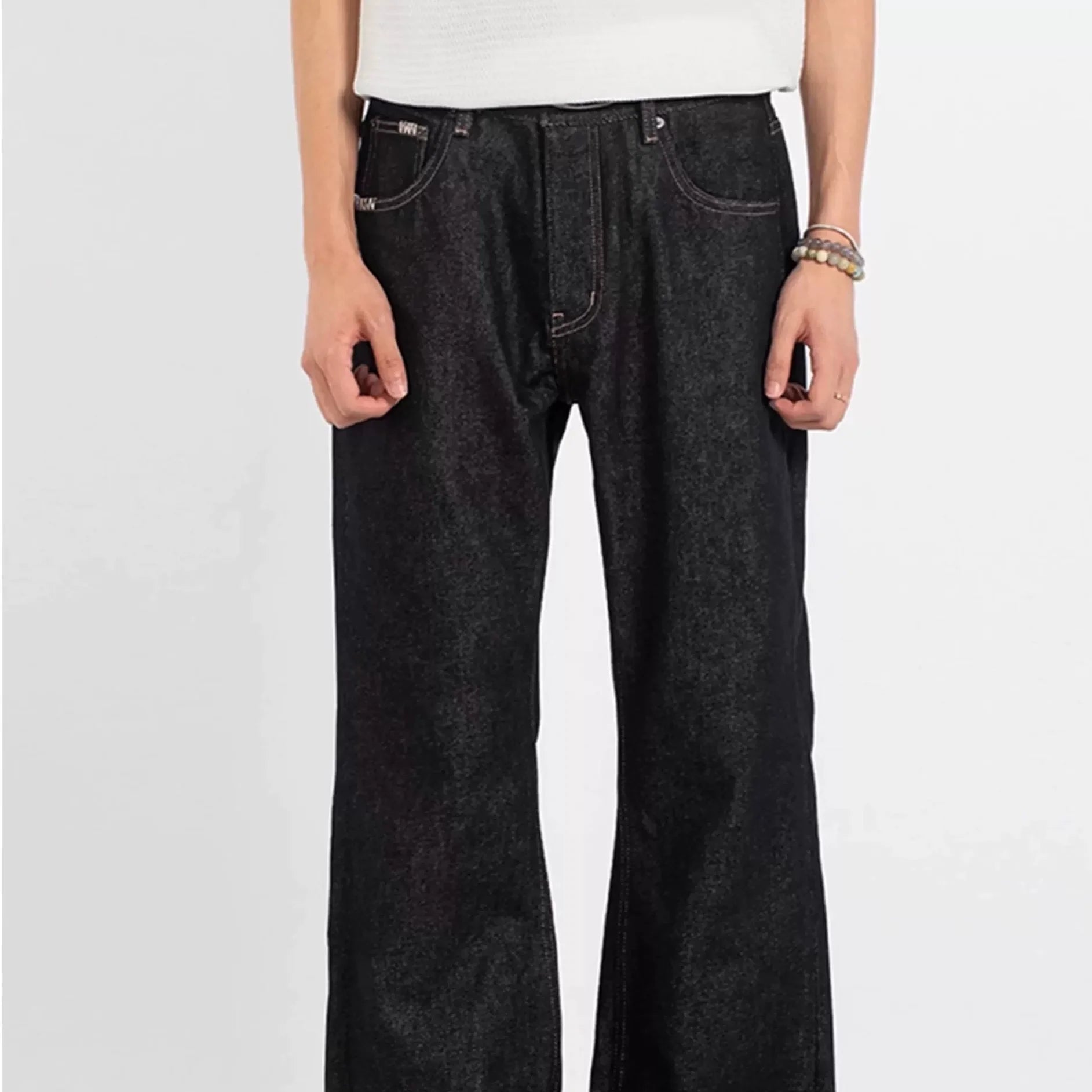 NOAH MARS American casual vintage style 13.5oz. hand sewn original cow micro flared jeans retro pants