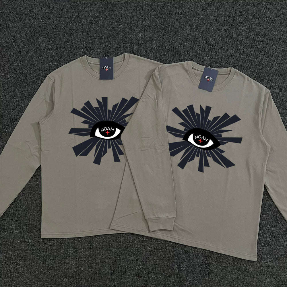 NOAH American fashion brand Truth Eye heavyweight pure cotton long sleeved T-shirt for men and women, loose top base shirt for couples