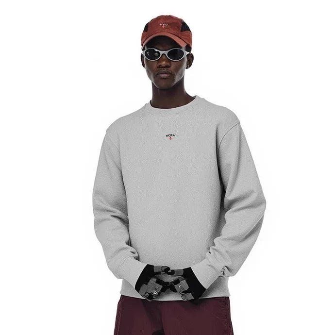 NOAH MARS niche trendy brand chest badge embroidered cross American casual thread splicing round neck sweatshirt