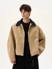 NOAH MARS American casual retro old money style 15 ounce bead canvas washed workwear jacket short jacket