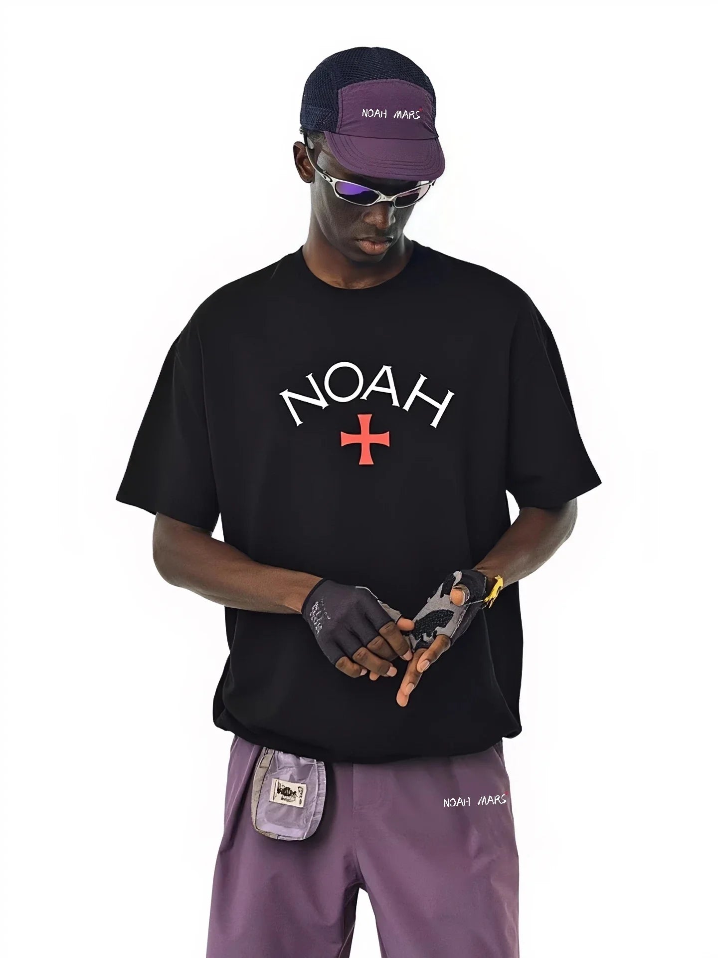 NOAH MARS American casual first generation expeditionary cross men's niche trendy brand loose cotton short sleeved T-shirt