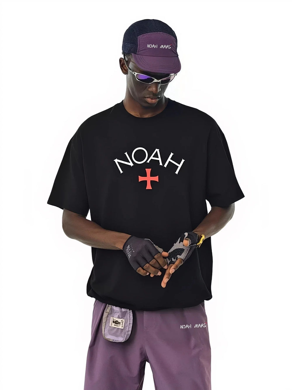 NOAH MARS American casual first generation expeditionary cross men's niche trendy brand loose cotton short sleeved T-shirt