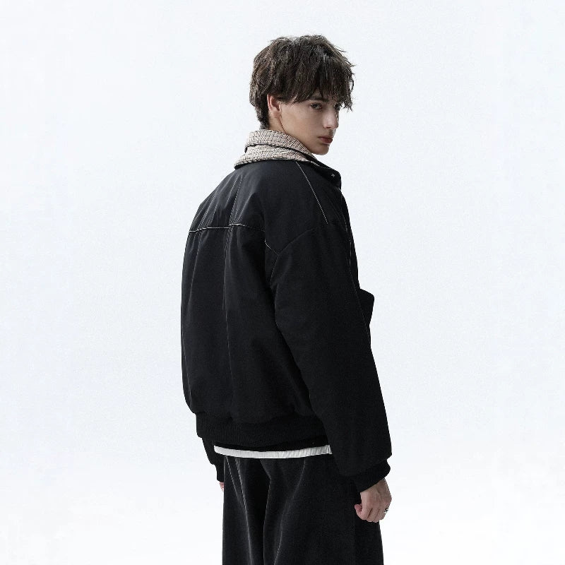 NOAH MARS American casual old money style pattern deconstruction splicing cotton coat versatile men's short jacket cotton coat