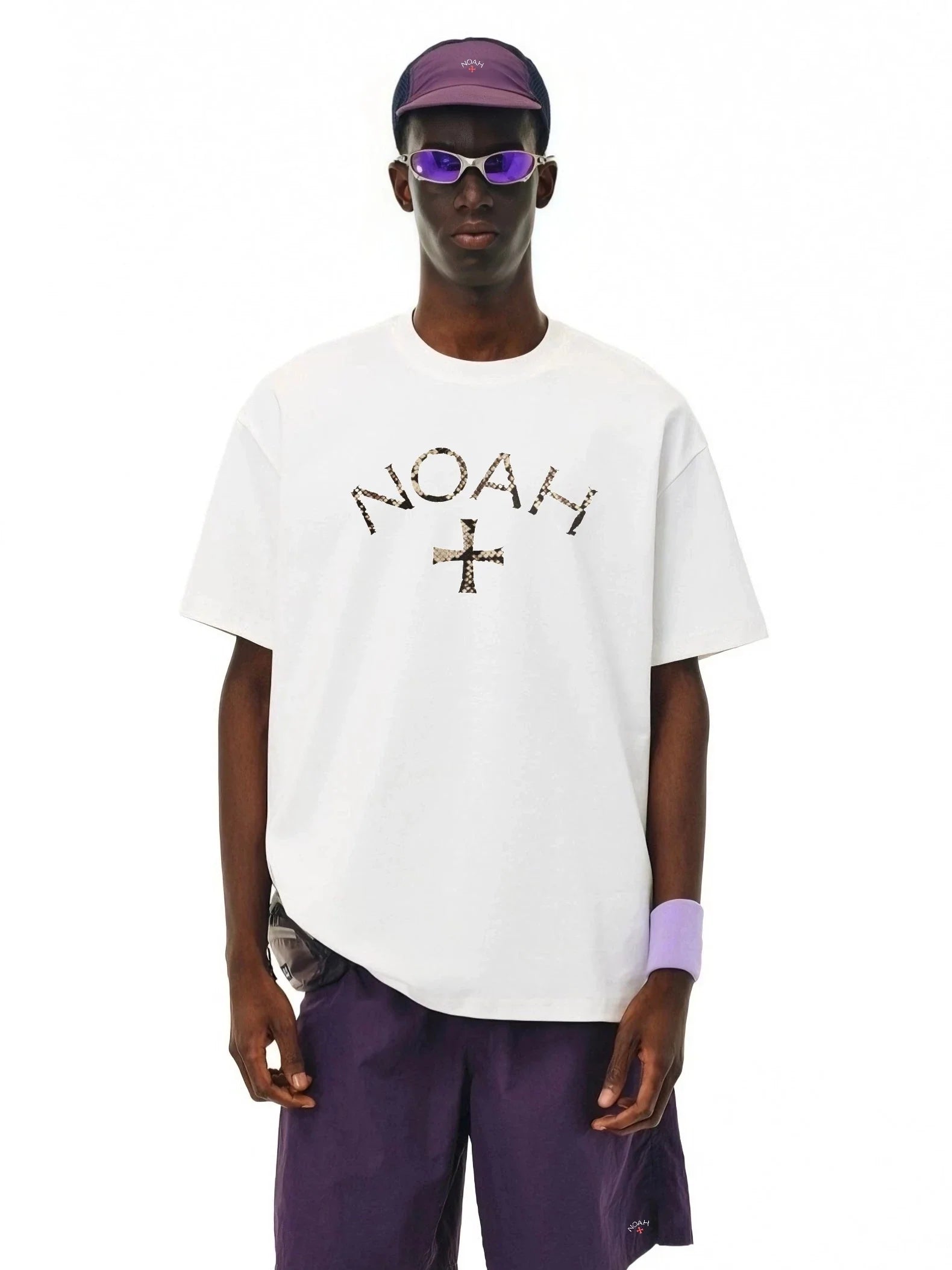 NOAH MARS Small Fashion Brand python cross American casual loose China-Chic antibacterial cotton short sleeve T-shirt men