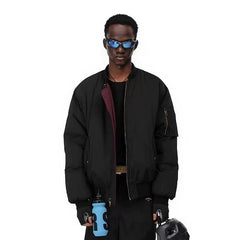 NOAH MARS American casual MA1 pilot jacket, red velvet jacket, double-sided men's winter cotton jacket