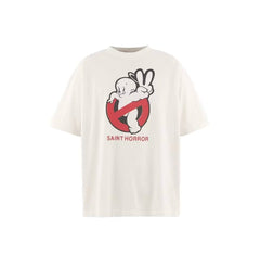 Saint Michael "SAINT HORROR" Ghost Graphic Vintage T-Shirt - Off-White