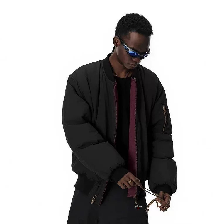 NOAH MARS American casual MA1 pilot jacket, red velvet jacket, double-sided men's winter cotton jacket