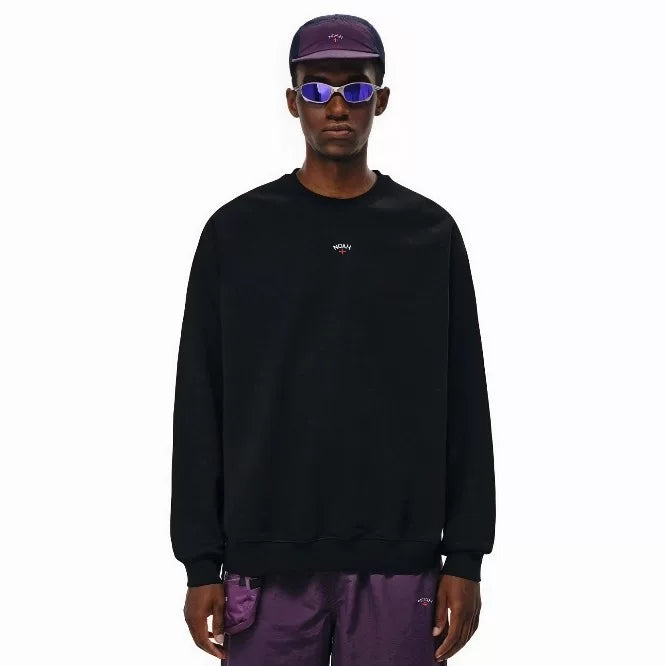 NOAH MARS niche trendy brand chest badge embroidered cross American casual thread splicing round neck sweatshirt