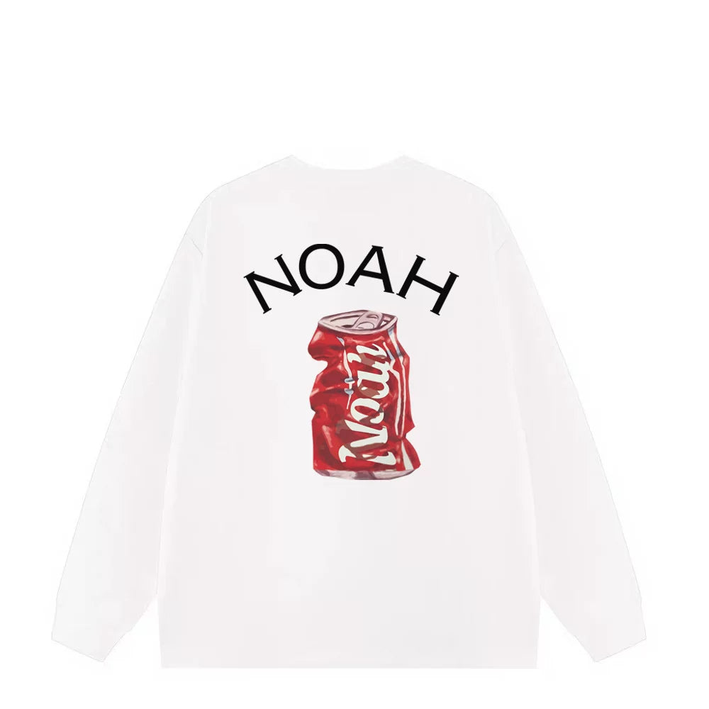 NOAH Autumn New Cola Logo Printed Top American Trendy Brand Pure Cotton Loose Couple Long Sleeve T-shirt for Men and Women