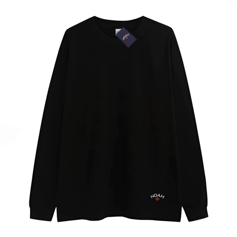 NOAH BWCJ niche American fashion brand top small label cross pure cotton couple's base long sleeved T-shirt for men and women