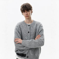 NOAH MARS American casual new rich old money style wool cardigan autumn and winter button coat knitted sweater men