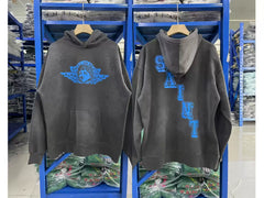 Saint Michael Electric Blue "ANGEL OF DEATH" Hoodie - Black