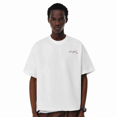 NOAH MARS Small Fashion Brand python leather calligraphy seal on the back American casual men's cotton China-Chic short sleeve T-shirt