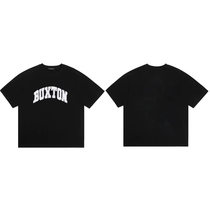 Cole Buxton Black Arched Buxton Varsity Logo T-Shirt