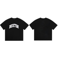 Cole Buxton Black Arched Buxton Varsity Logo T-Shirt