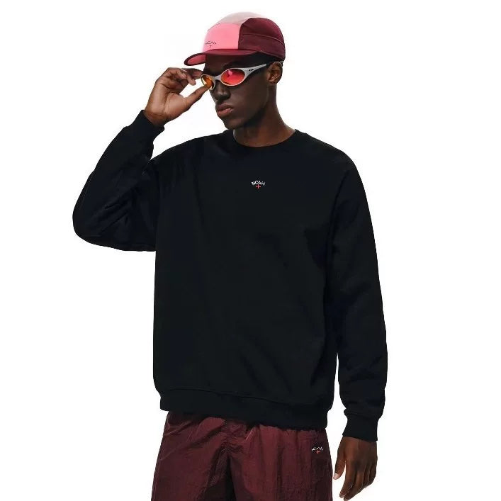 NOAH MARS niche trendy brand chest badge embroidered cross American casual thread splicing round neck sweatshirt