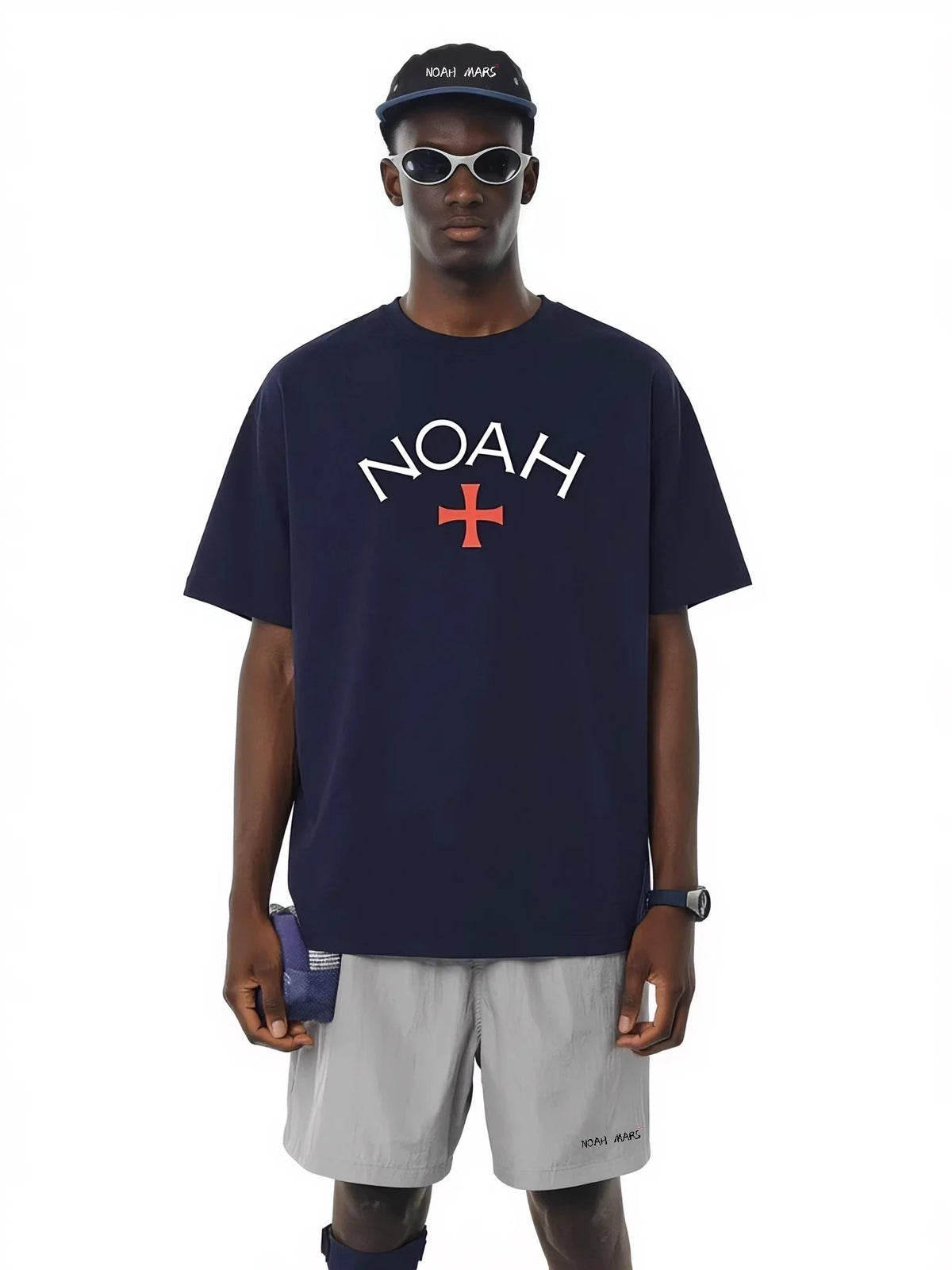 NOAH MARS First Generation Tibetan Blue Cross Trendy Brand Loose Rest Simple Street Trendy Short Sleeve T-shirt