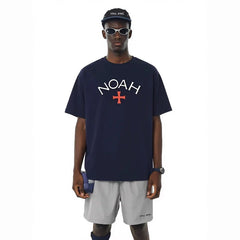 NOAH MARS First Generation Tibetan Blue Cross Trendy Brand Loose Rest Simple Street Trendy Short Sleeve T-shirt