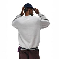 NOAH MARS niche trendy brand back small logo cross American casual versatile thread splicing round neck sweatshirt