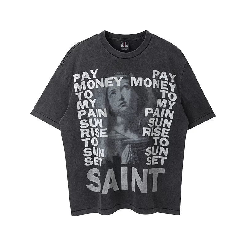 Saint Michael x Pay money To my Pain Collaboration Vintage T-Shirt - Black
