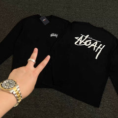 NOAH niche trendy brand front and back sizes calligraphy American casual heavyweight cotton couple versatile long sleeved T-shirt for men and women