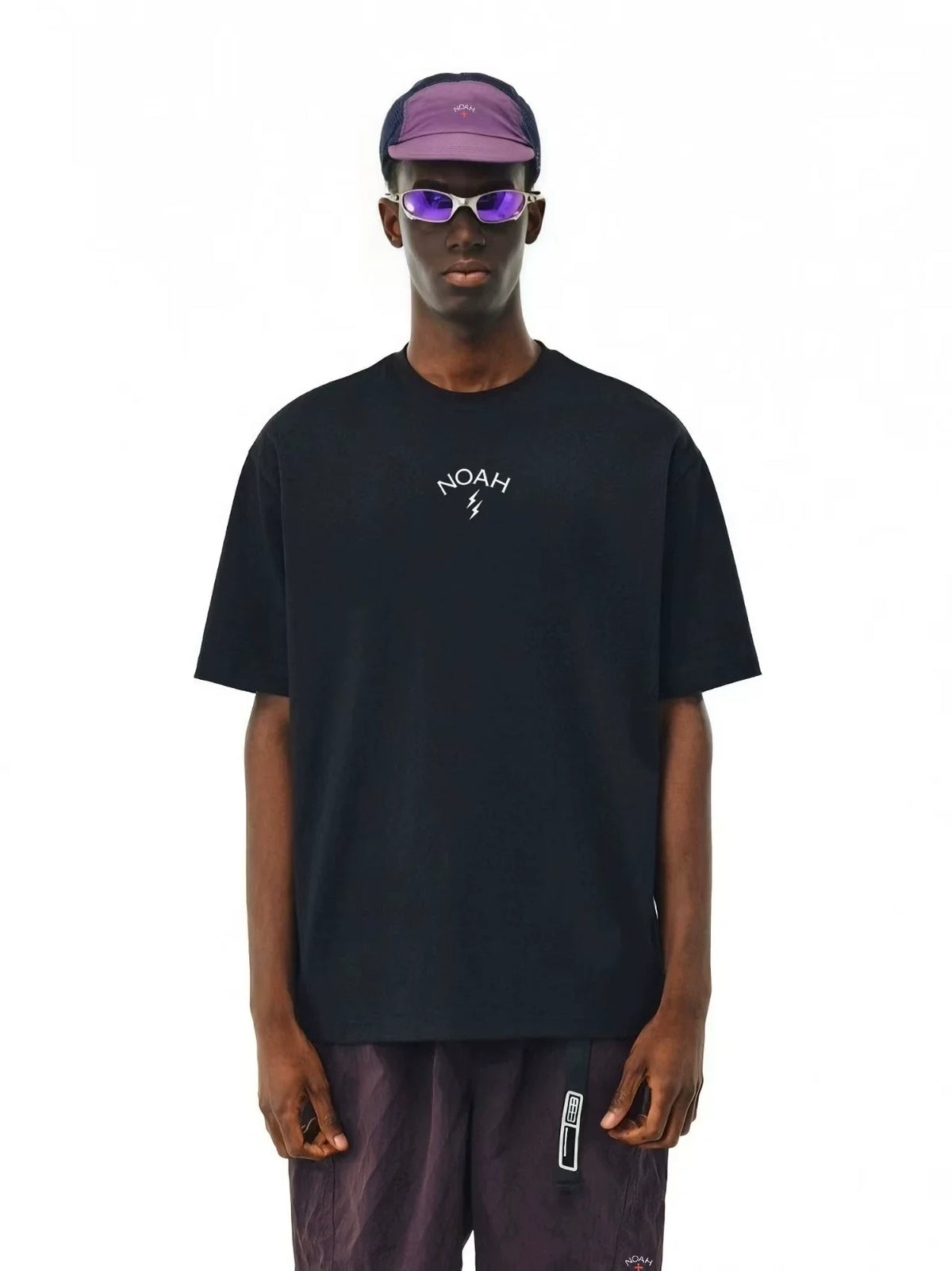 NOAH MARS Small Fashion Brand Chest Lightning Small Standard American Leisure China-Chic Men's Loose Couple Short Sleeve T-shirt