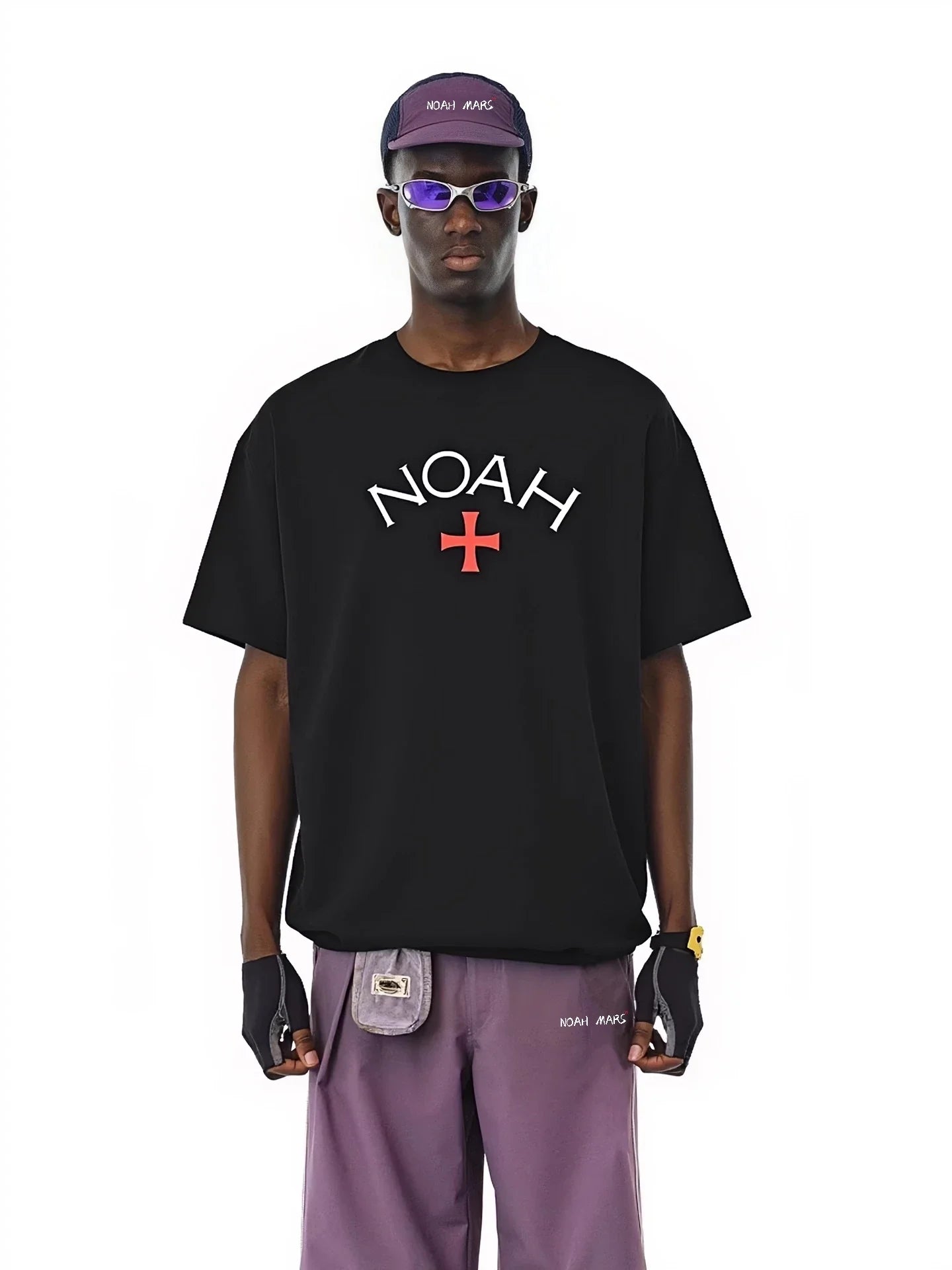 NOAH MARS First Generation Tibetan Blue Cross Trendy Brand Loose Rest Simple Street Trendy Short Sleeve T-shirt